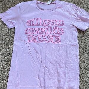 Pink "All You Need Is Love" Graphic Tee